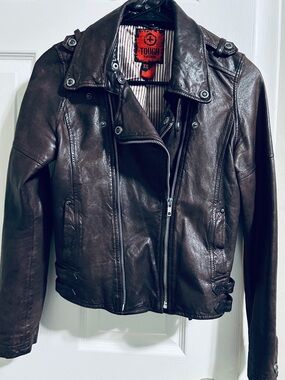 Leather Women's Brown Moto Jacket